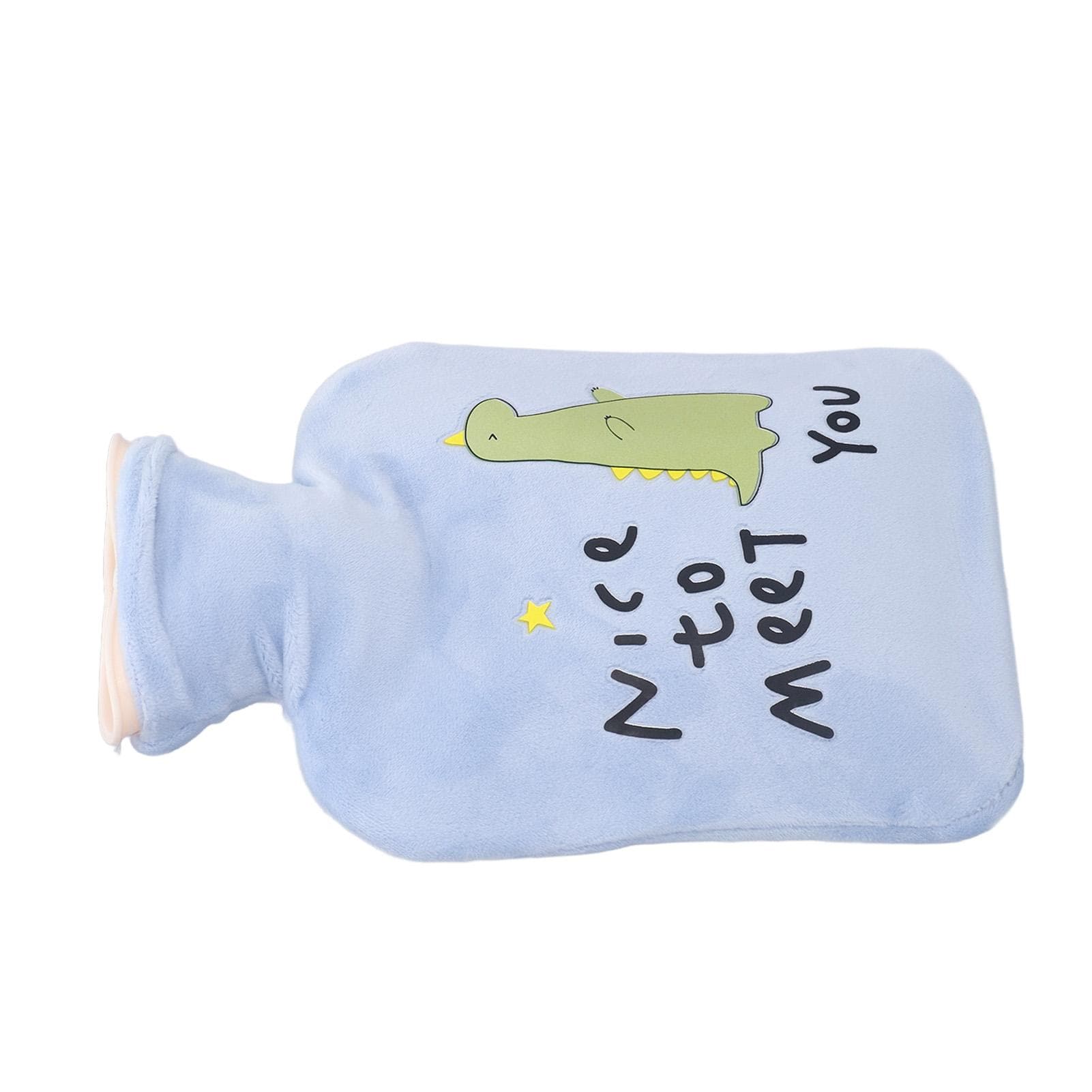 1000ml Hot Water Bottle Thicken Leakproof Warm Water Bag Hand Warmer Feet Warmer for Pain Relief blue
