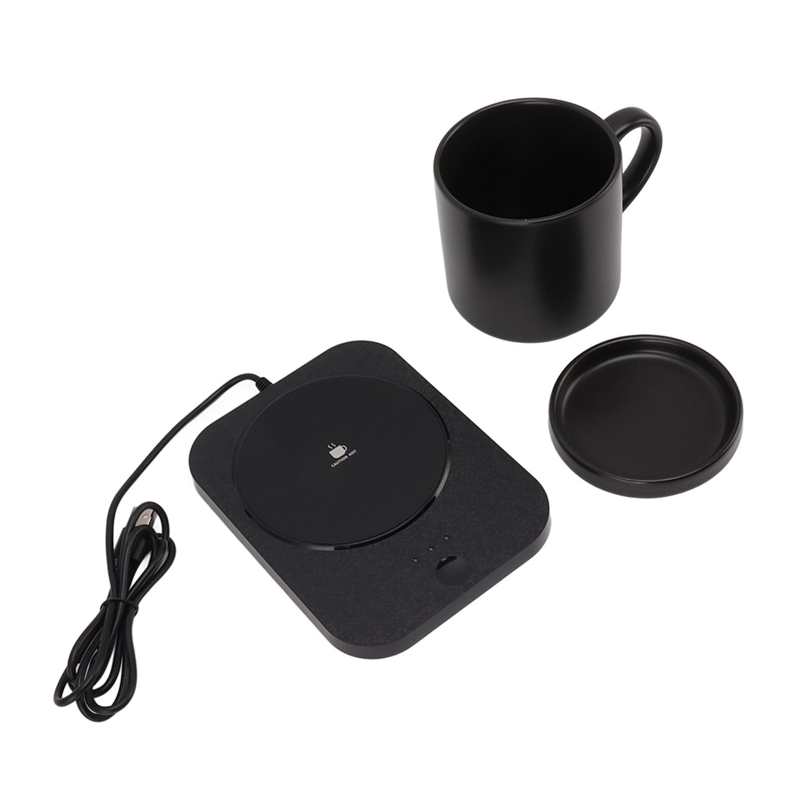 Coffee Mug Electric Warmer Intelligent 55 celsius Constant Warm USB Power Supply Beverage Warmer with L black