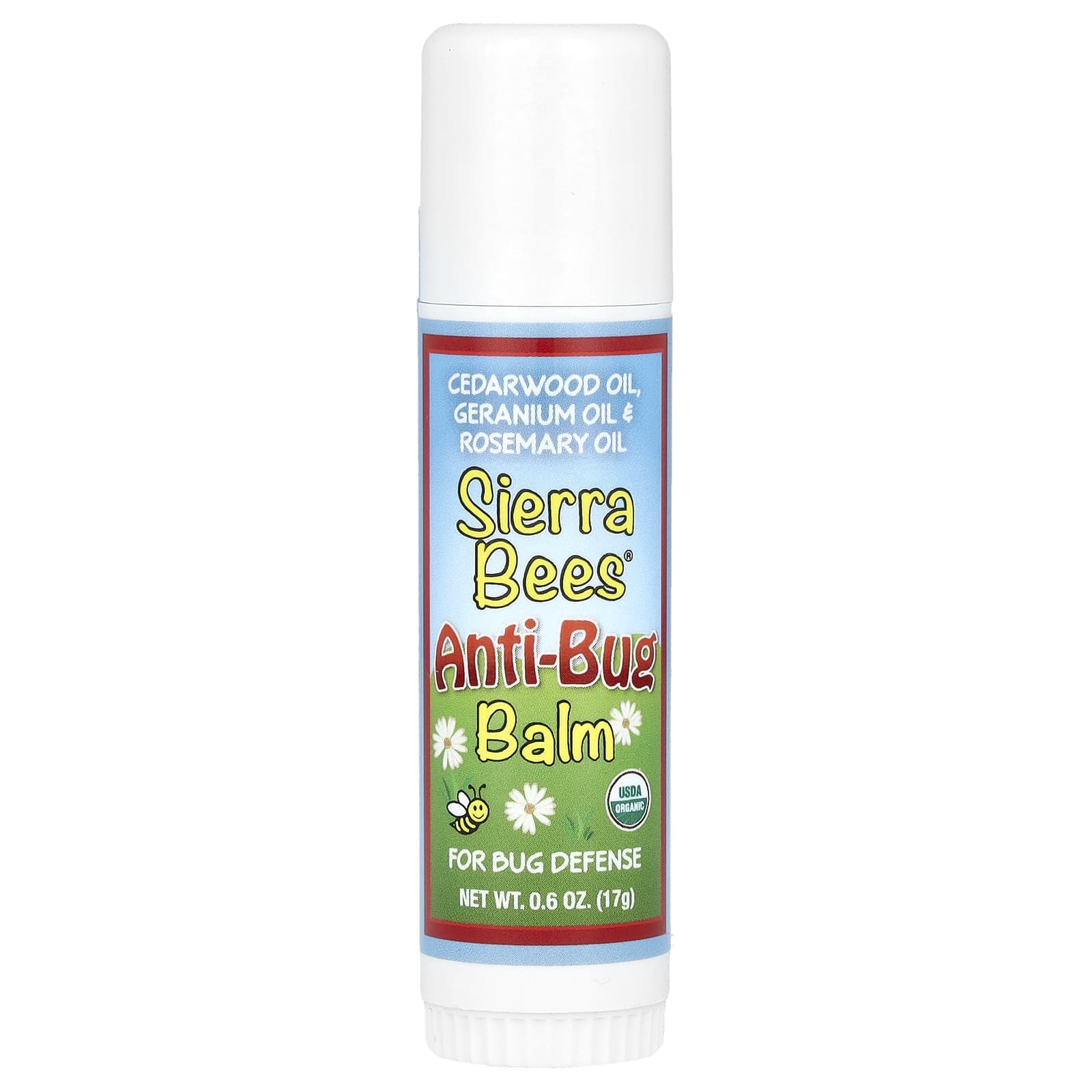 Sierra Bees, Anti-Bug Balm Stick, Cedar, Geranium, and Rosemary Oil, 0.6 oz (17 g)