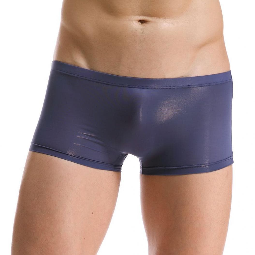 Men's Solid Color Seamless Briefs See-through U Convex Underwear Shorts XL purple