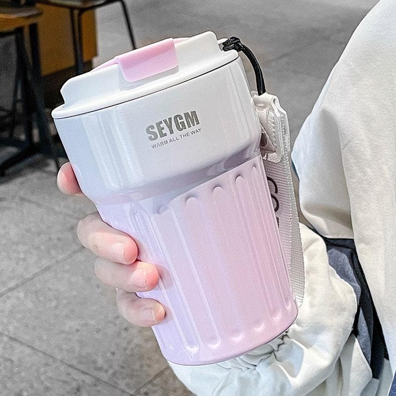 400ML Stainless Steel Coffee Thermos Bottle Thermal Mug Leakproof Vacuum Flasks Coffee Cup Outdoor Portable Drink Travel Mug 301-400ml
