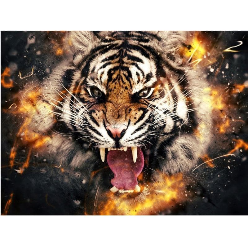 5d Diamond Painting Tiger Rhinestone Painting DIY Diamond Cross Stitch Diamond Embroidery 20X30CM