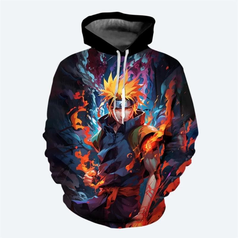 Uzumaki Naruto Boys Girls Hoodie MINISO Men's Hoodie 3D Print Fashion Pullovers Uchiha Sasuke Men's Hoodie Casual Men's Clothing S