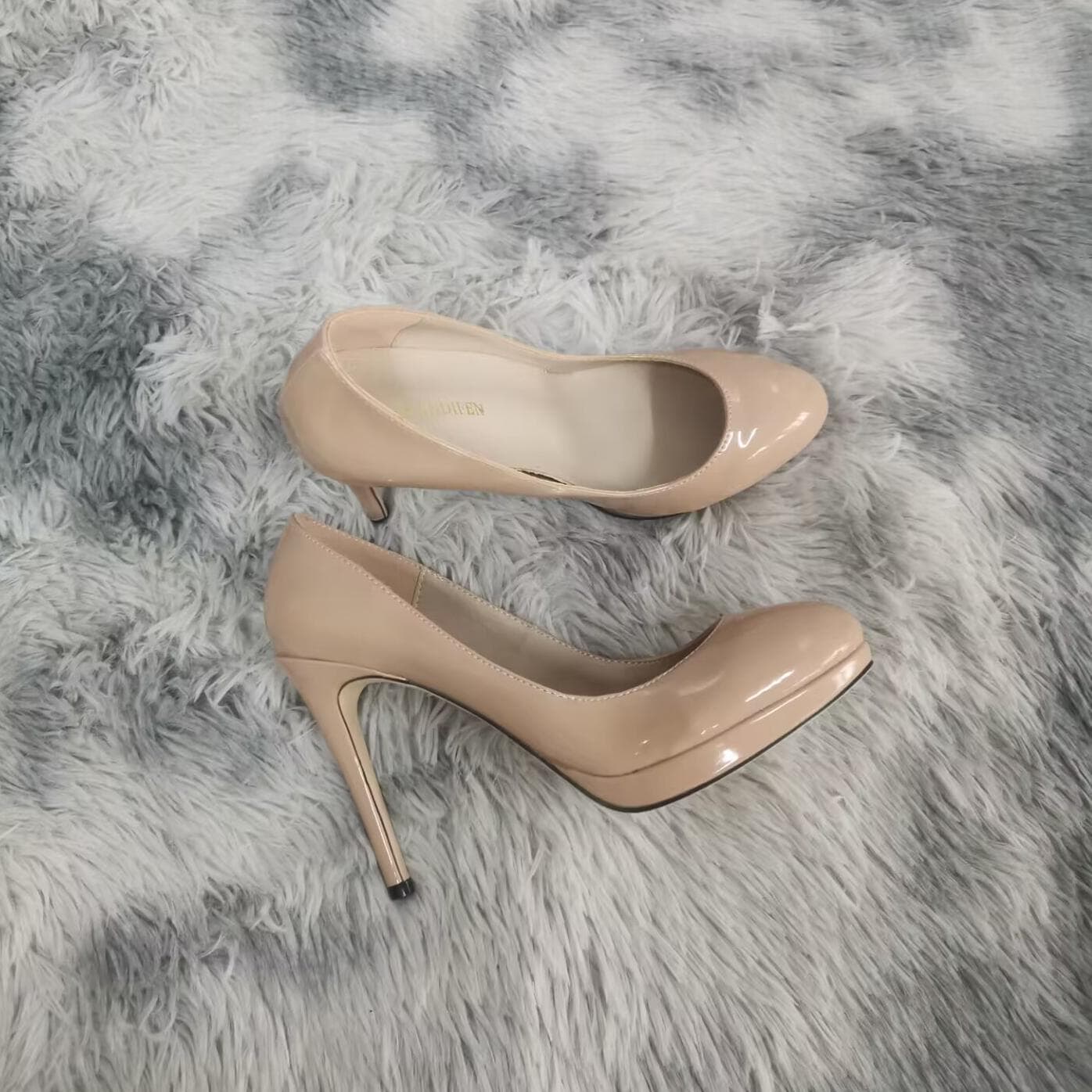 Women Stilettos Platfrom Pumps Sexy 11cm Round Toe High Heels Shallow Elegant Lady Office Party Wedding Shoes 36 nude