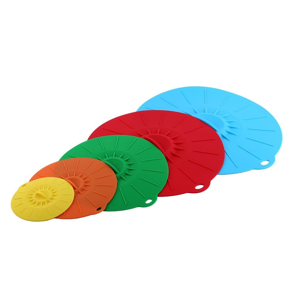 5 Size Silicone Suction Seal Lid Set Bowl Cup Cap Microwave Food Storage Sealing Cover New