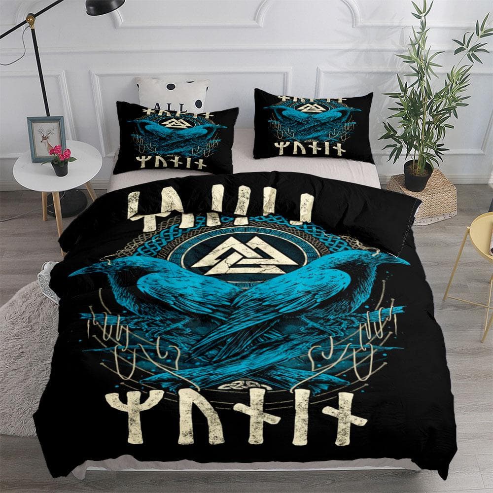 Edgar Ellen Poe The Raven Nevermore Duvet Cover Set King Queen Double Full Twin Single Size Bed Linen Set EU single(135x200cm)