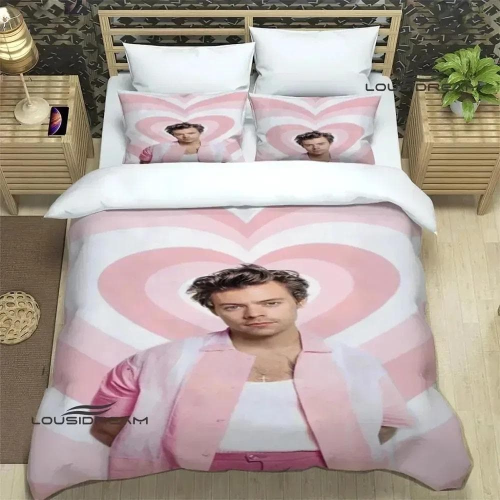 Singer H-Harry-Styles Bedding Sets exquisite bed supplies set duvet cover bed comforter set bedding set luxury birthday gift AU Double 180x210cm