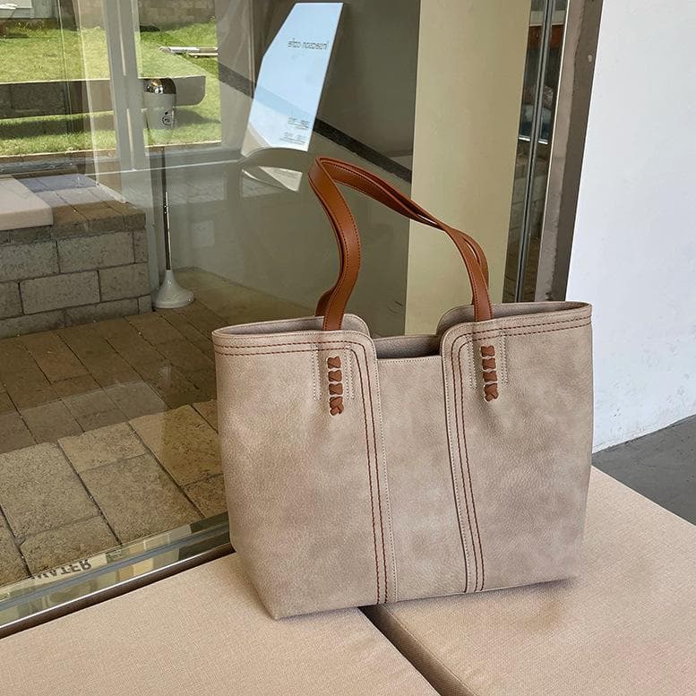 Stylish Atmosphere Simple Tote Bag Single Shoulder Portable Commuter Bag Woman