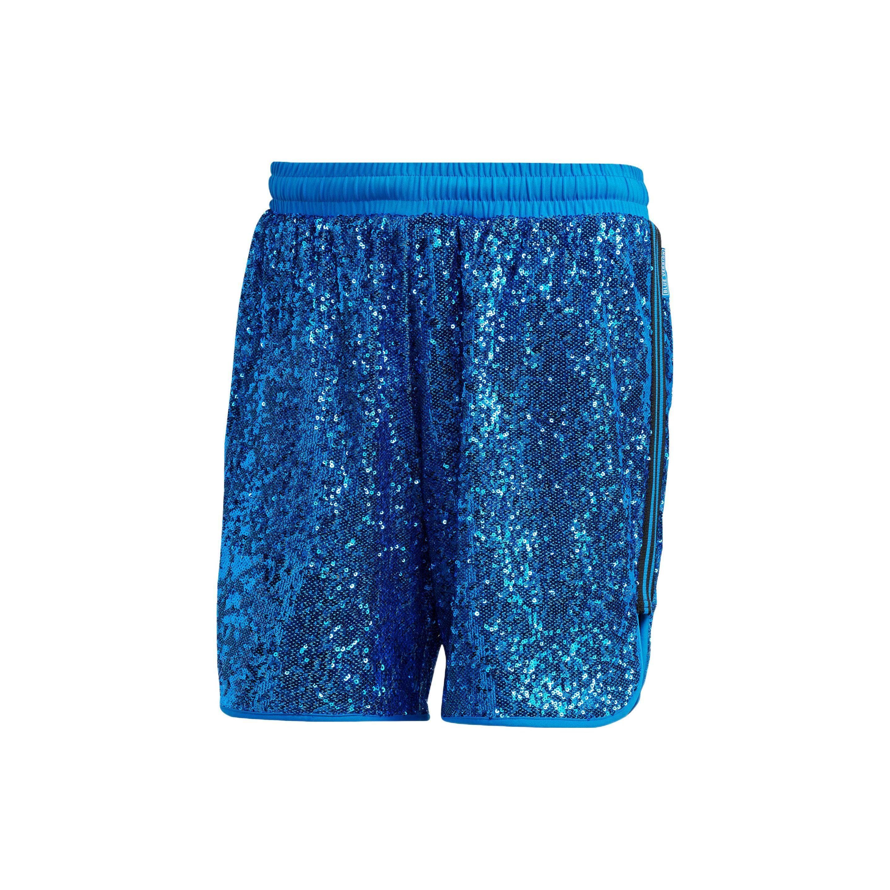 Adidas Originals Trefoil Blue Version Sequin Embellished Athletic Straight Shorts Men Shorts IA2478 S