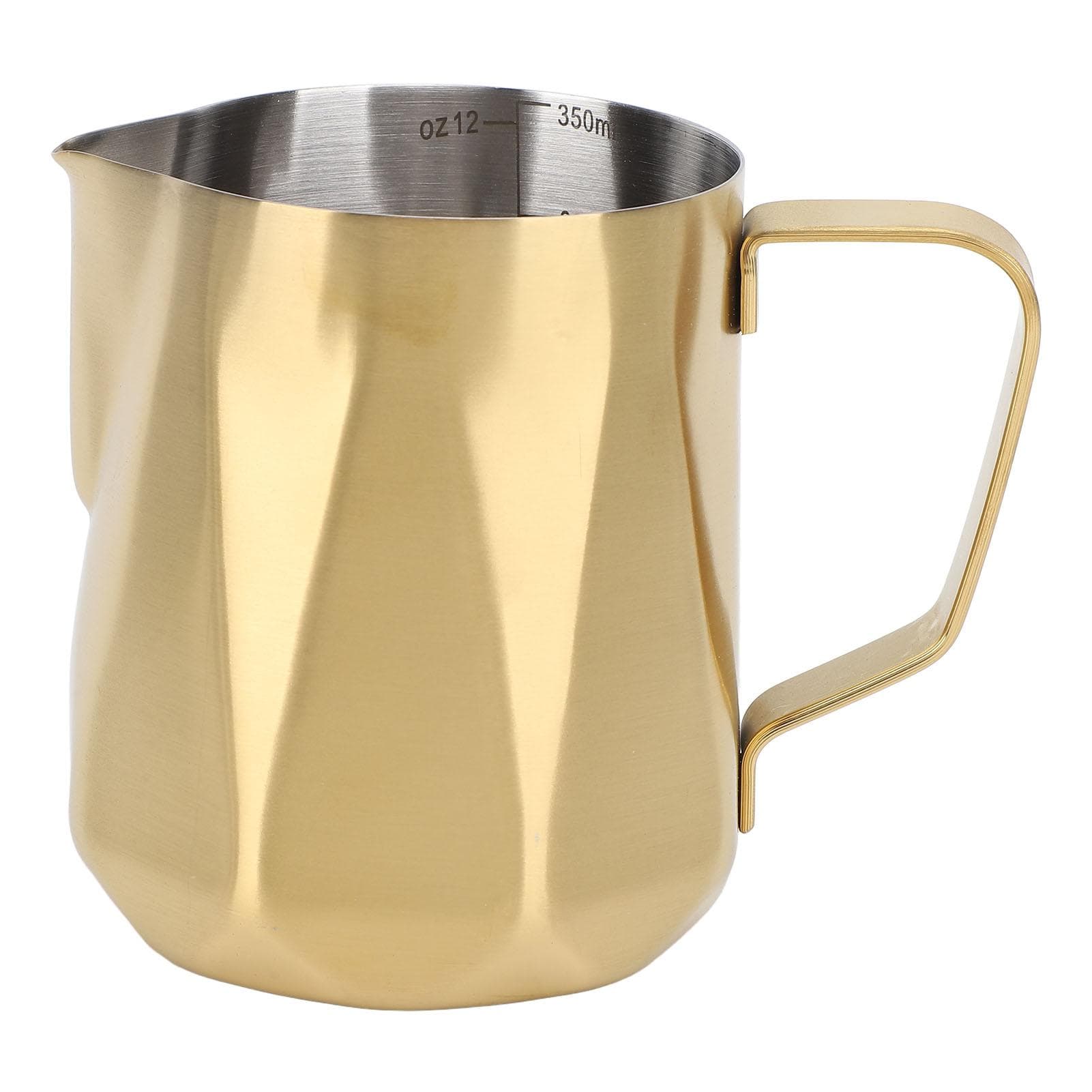 Milk Frothing Pitcher 304 Stainless Steel Professional Pointed Spouted Rhombus Pattern Coffee Latte