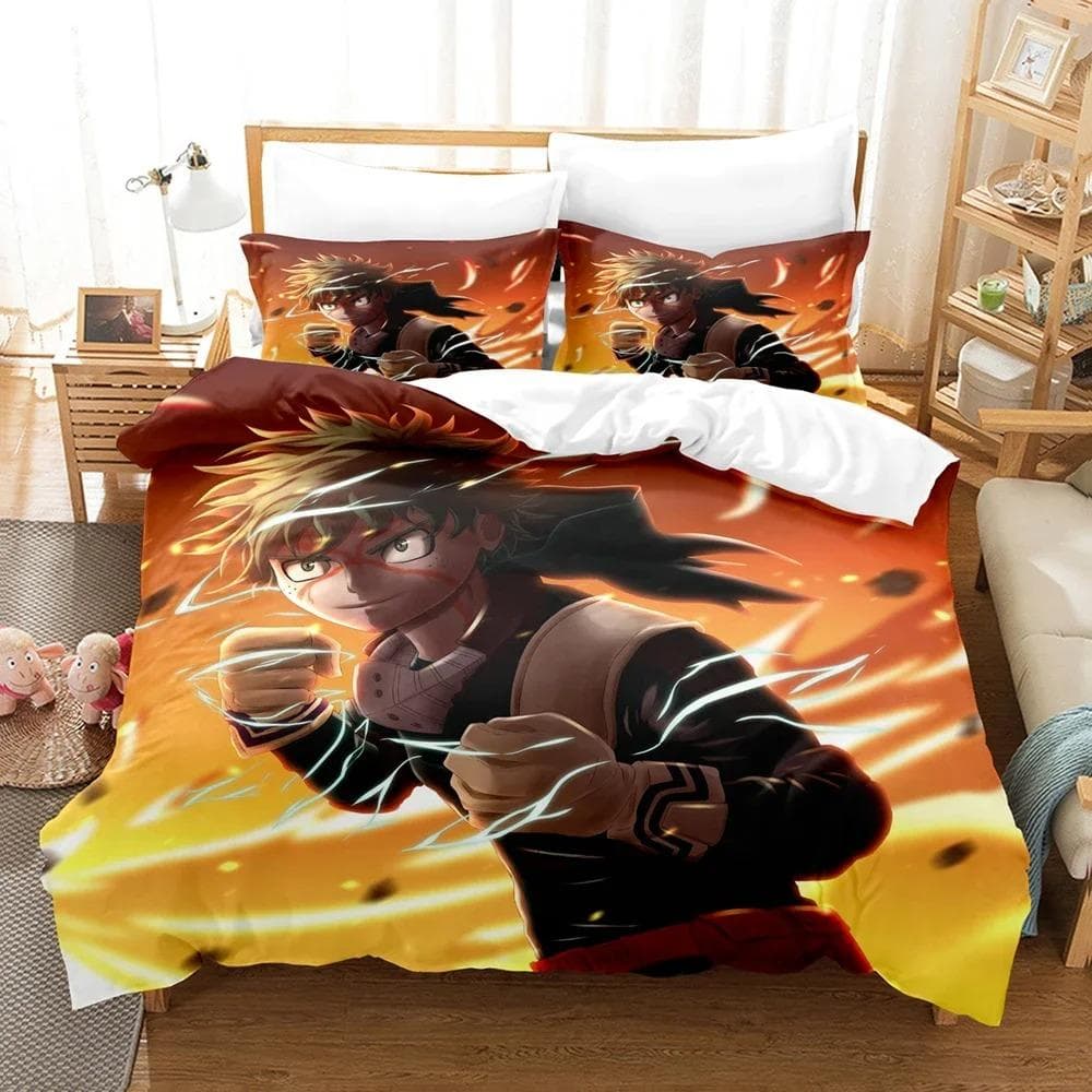 New My hero academia Bedding Set Single Twin Full Queen King Size Kawaii Bed Set Adult Kid Bedroom Duvet cover Sets 3D Anime AU Queen 210x210cm