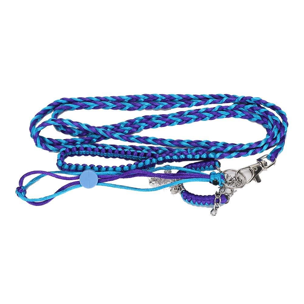Hamster Harness Leash Backstrap Squirrel with Bell Drawstring Pet Rat Outdoor Walking Training Rope dark blue