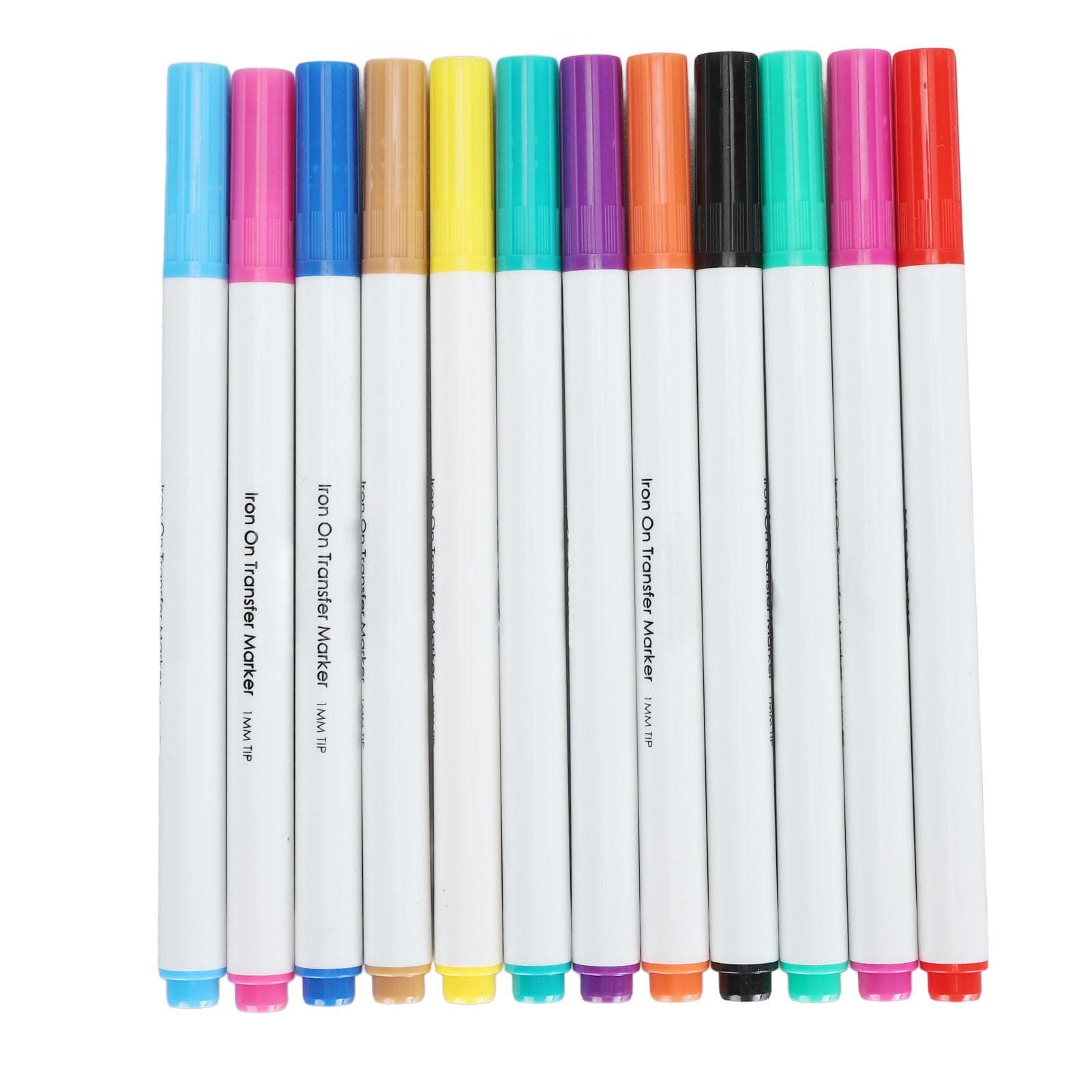12pcs Iron On Transfer Pens Professional Fine Tip Embroidery Heat Transfer Marker for DIY Fabric T