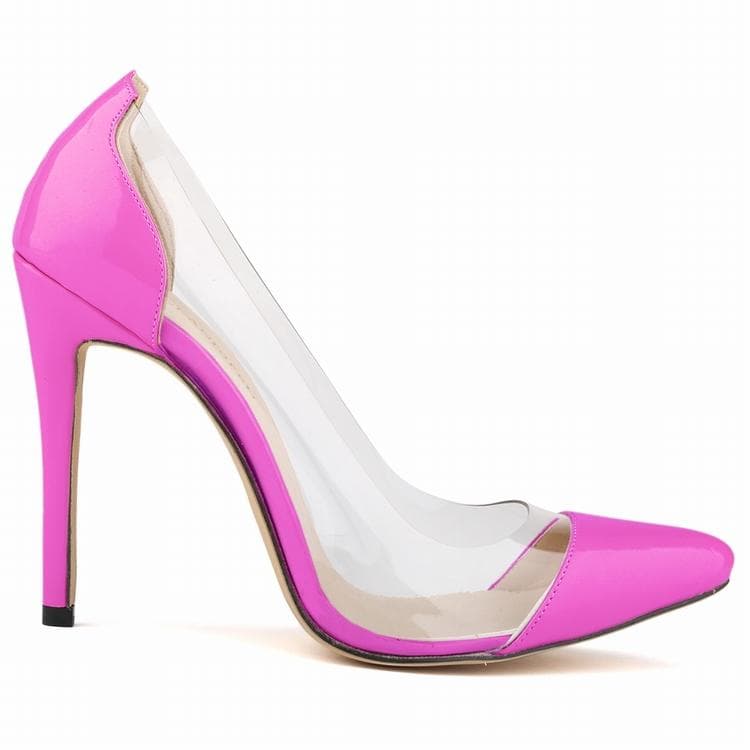 LOSLANDIFEN Women Pumps Patent Leather Shoes Woman High Heels Pointed Toe Thin Heel Fashion Party Wedding shoe 39 purple