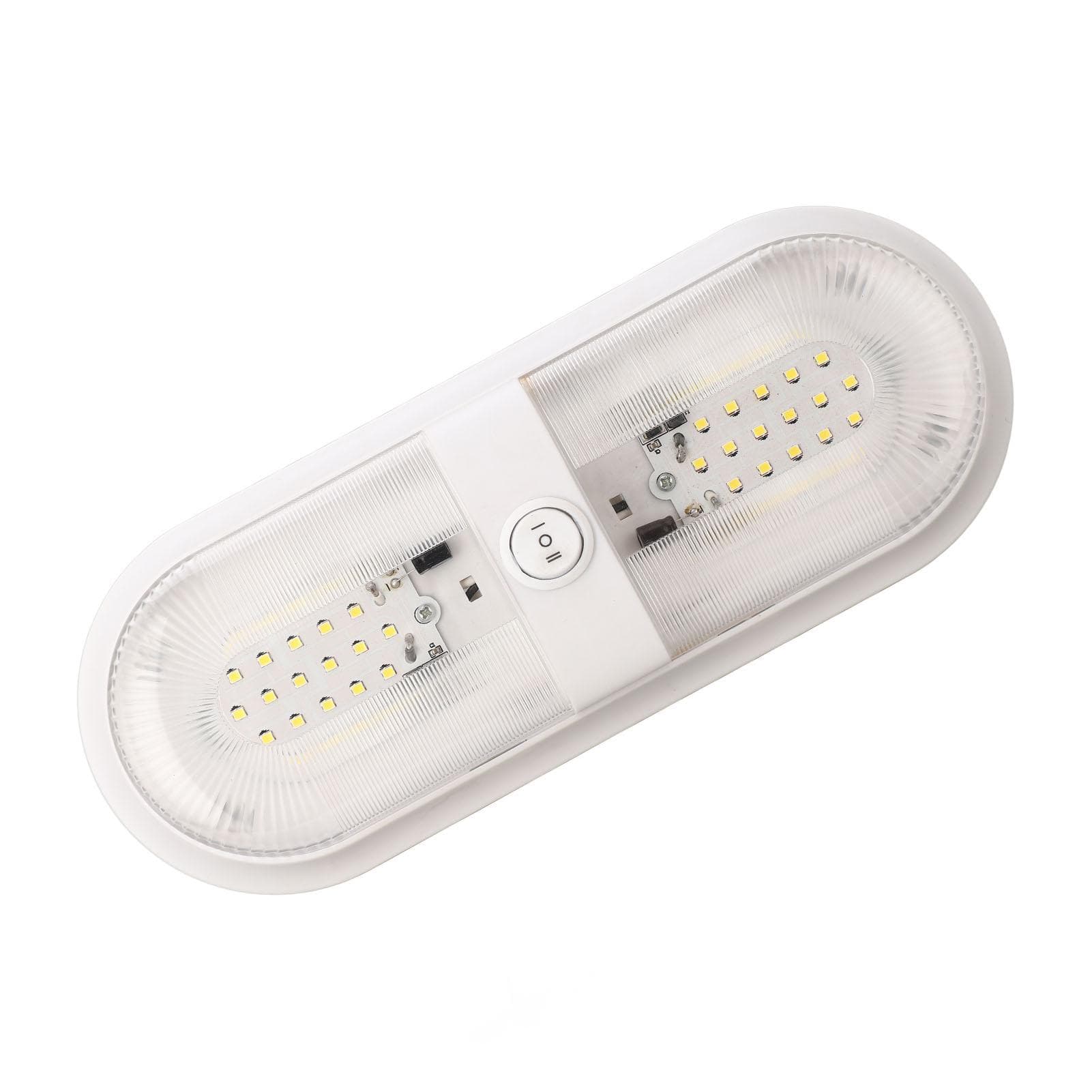 Double Dome Light Fixture 560LM RV LED Ceiling Dome Light with Switch for Trailer Camper 10 to 24V
