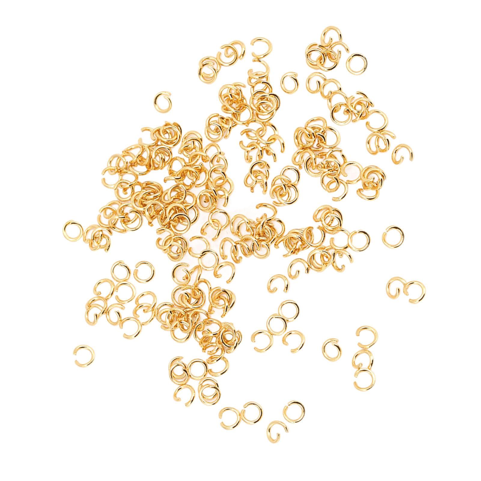 200 Pcs Jump Rings Multipurpose Stainless Steel Gold Open Jump Ring DIY Jewelry Connection Buckle