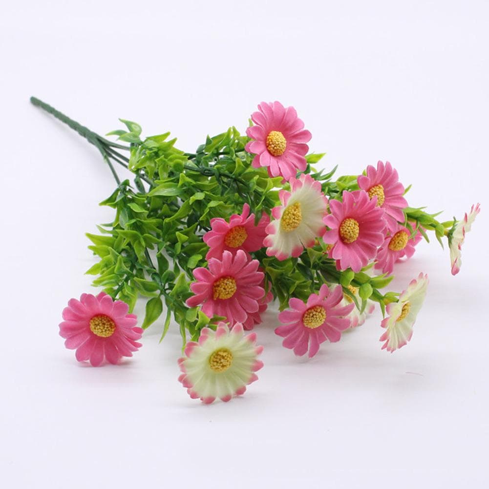 5 Branch Artificial Flowers Cute Fake Plants For Wedding rose red