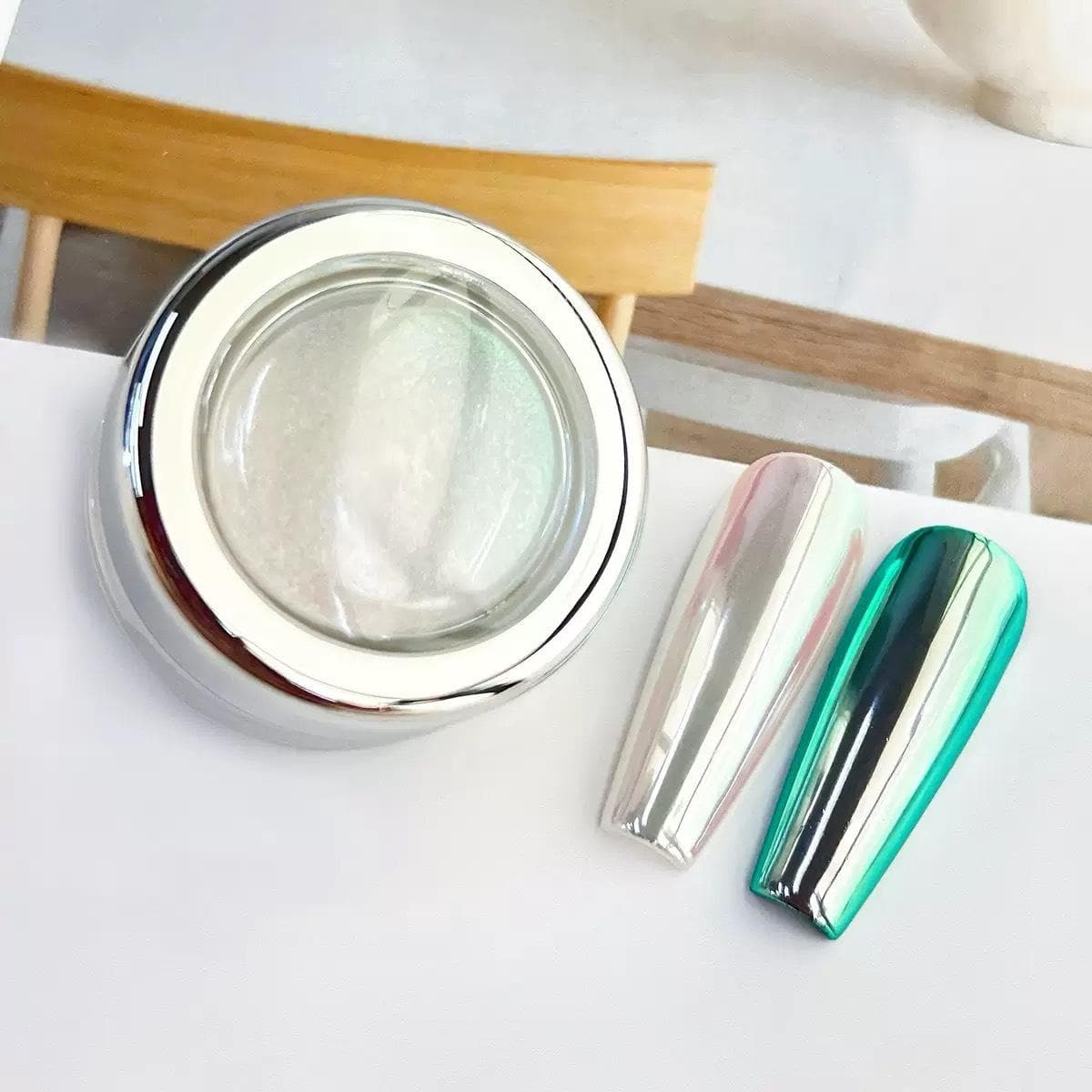 1PC Aurora Chameleon Nail Art Powder, DIY Nail Decor Iridescent Color-Changing Nail Powder