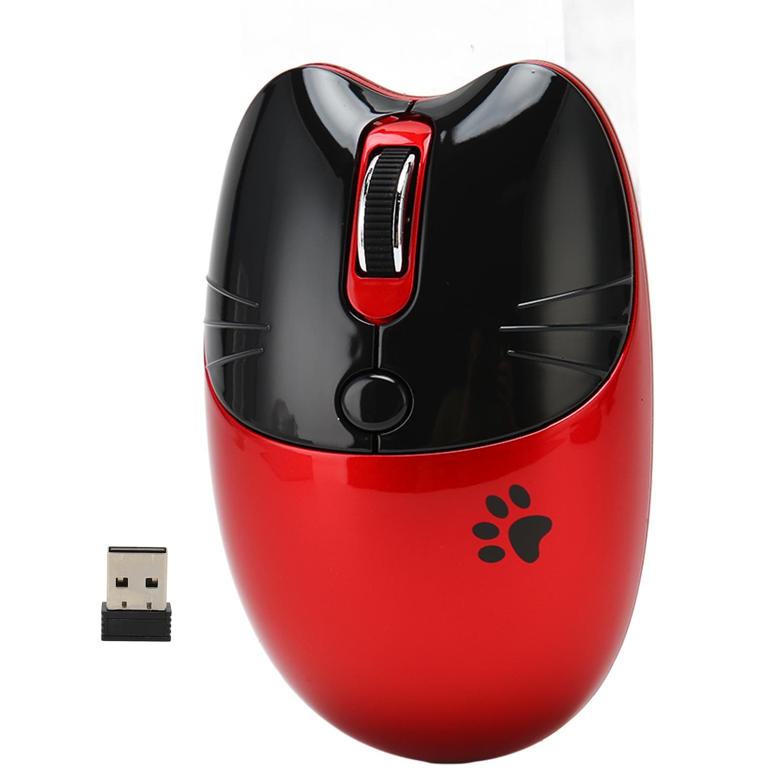 Wireless Mouse BT5.1 Or 2.4GHz Silent Click Adjustable DPI Auto Sleep Office Mouse for Girl Working red