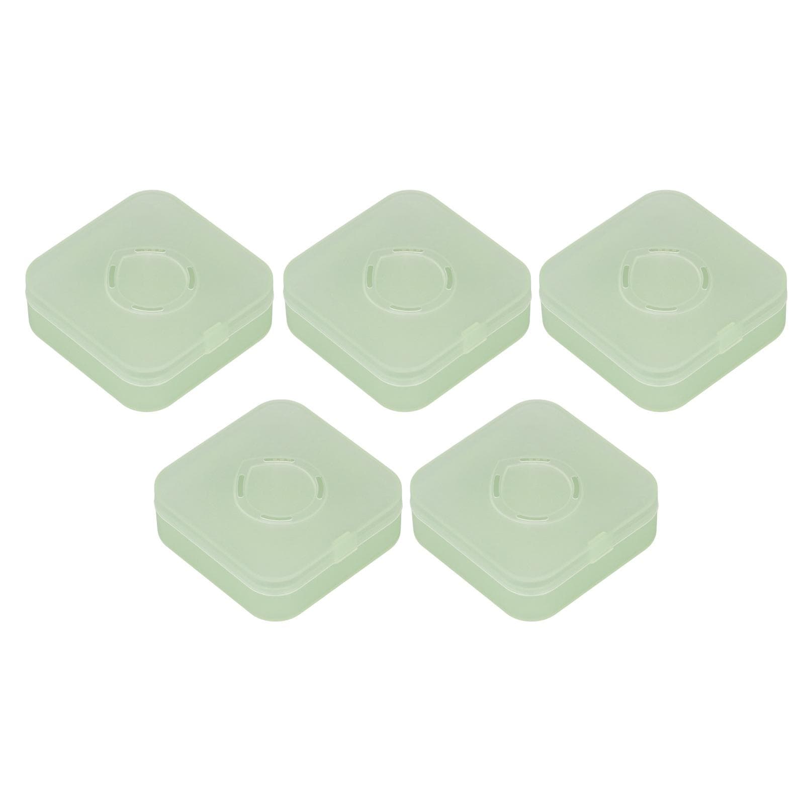 5Pcs Transparent Green Powder Puff Sponge Storage Box Container Makeup Air Cushion Case for