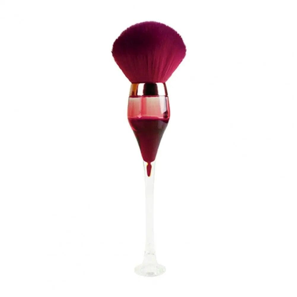 Nail Dust Brush Wine Bottle Soft Shape Brush Acrylic Nail Powder Blusher Makeup Brush for Nail Salon red