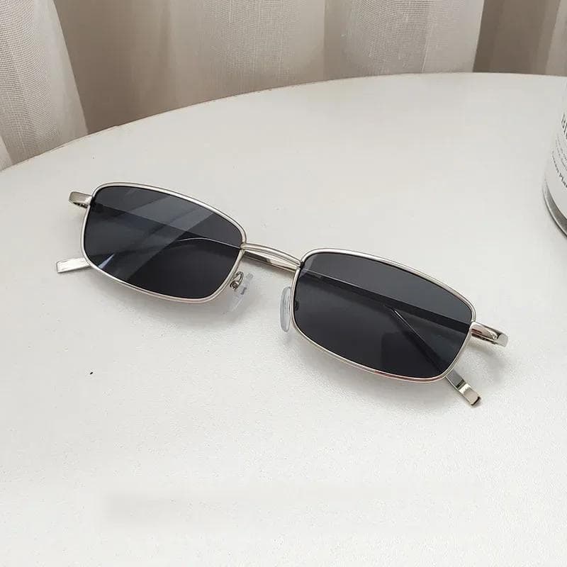 Fashion Punk y2k Small Rectangle Sunglasses for Men Women Vintage Square Driving Sun Glasses Metal Frame