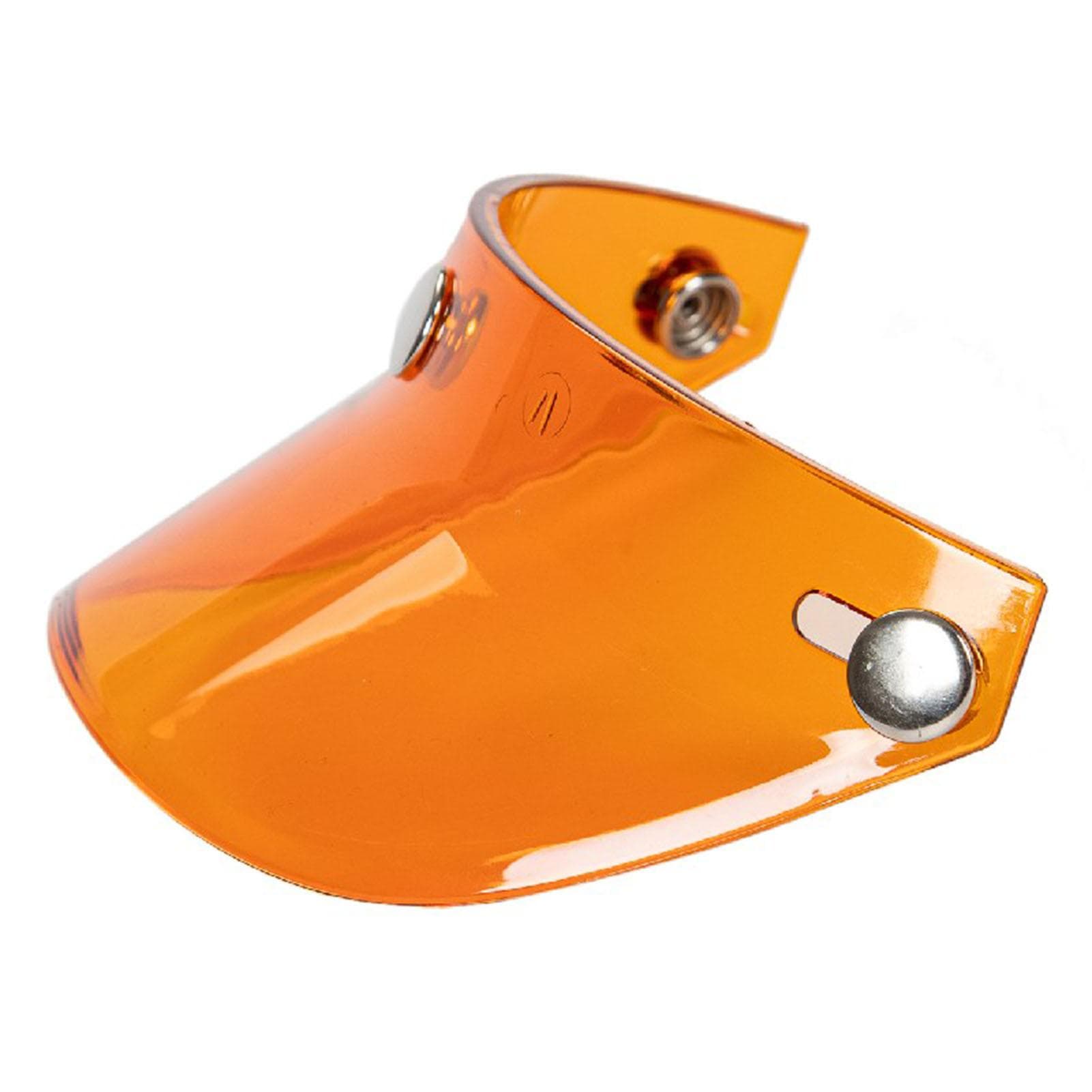 Universal 3 SnapButton Visor Flip Up Wind Shield for Open Face Motorcycle Helmet orange