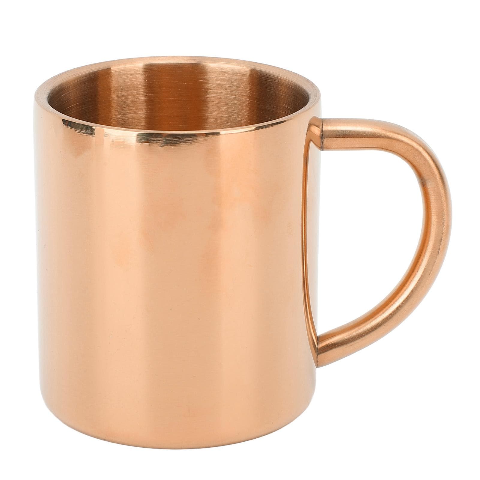 Coffee Mug 304 Stainless Steel Coffee Cup Large Capacity Double Wall Insulated Cup with Handle for Rose Gold 220ML
