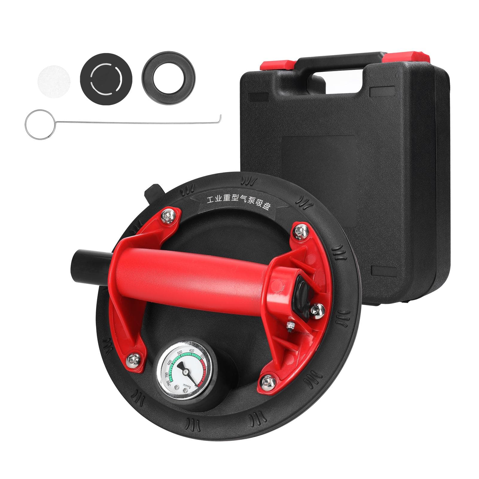 Manual Vacuum Suction Cup 100kg High Bearing Capacity Hand-pump Sucker Heavy Duty Vacuum Ceramic suction cup with pressure gauge multicolour