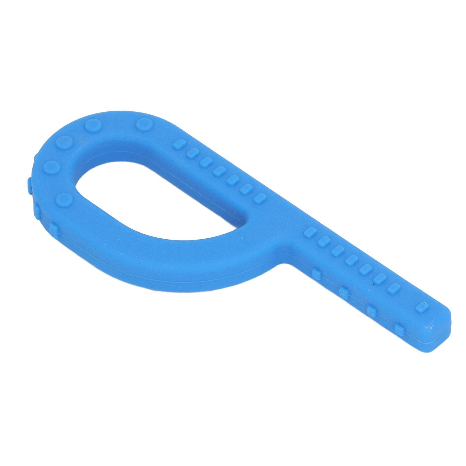 Oral Motor Chew Tool P Shape Silicone Autistic Children Chewers Sensory Hand Held Toy Blue blue