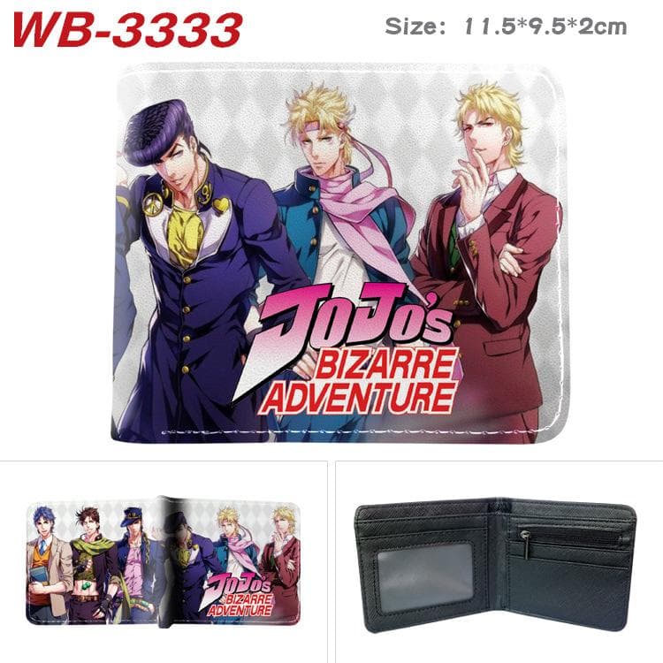 JoJo's Bizarre Adventure Wallet PU Leather Bi-Fold Purse With Coin Pocket Card Holder 2 fold