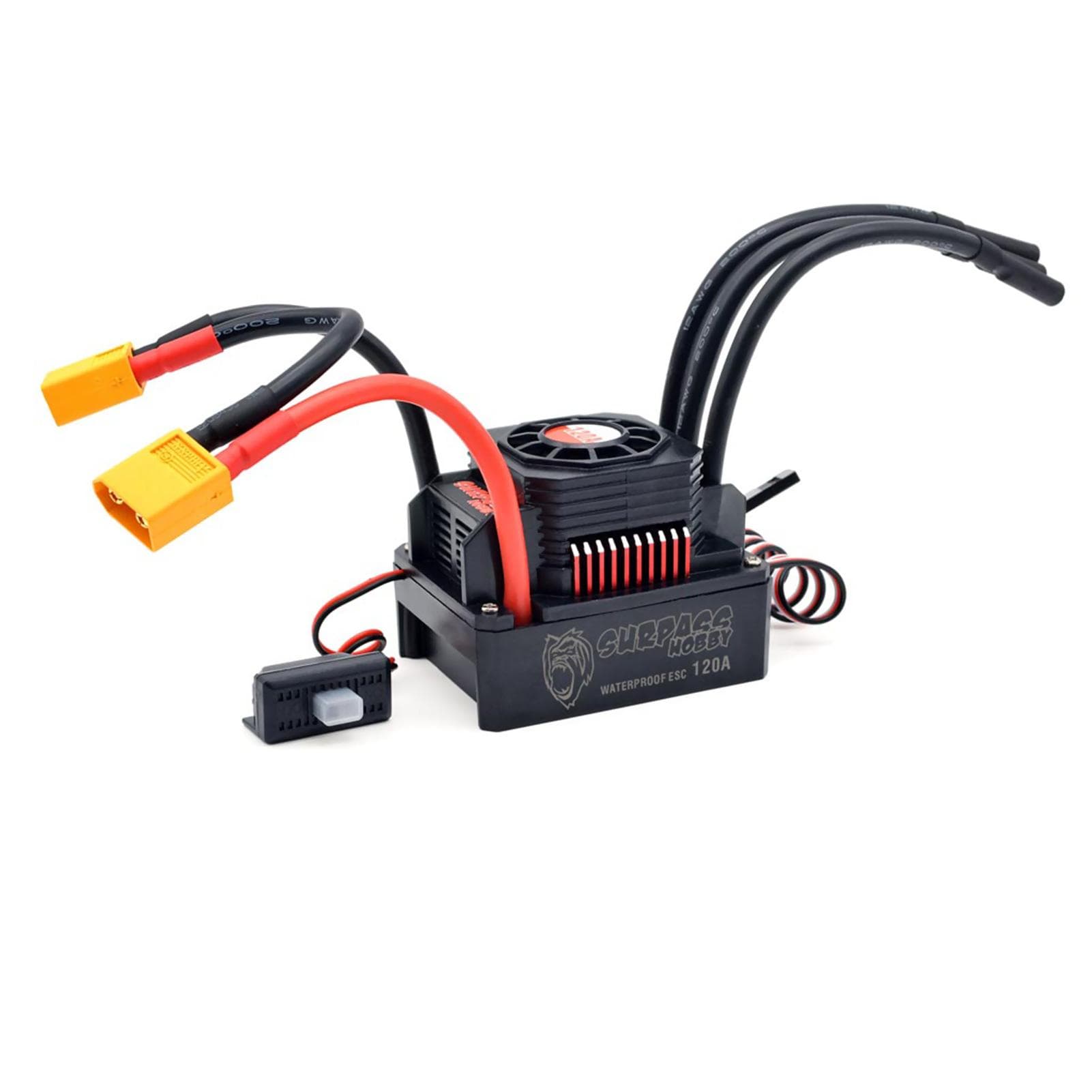120A ESC with BEC XT60 Plug 3-6S Lipo Waterproof Brushless ESC for 1/8 RC Car Off-road Crawler Car 120A