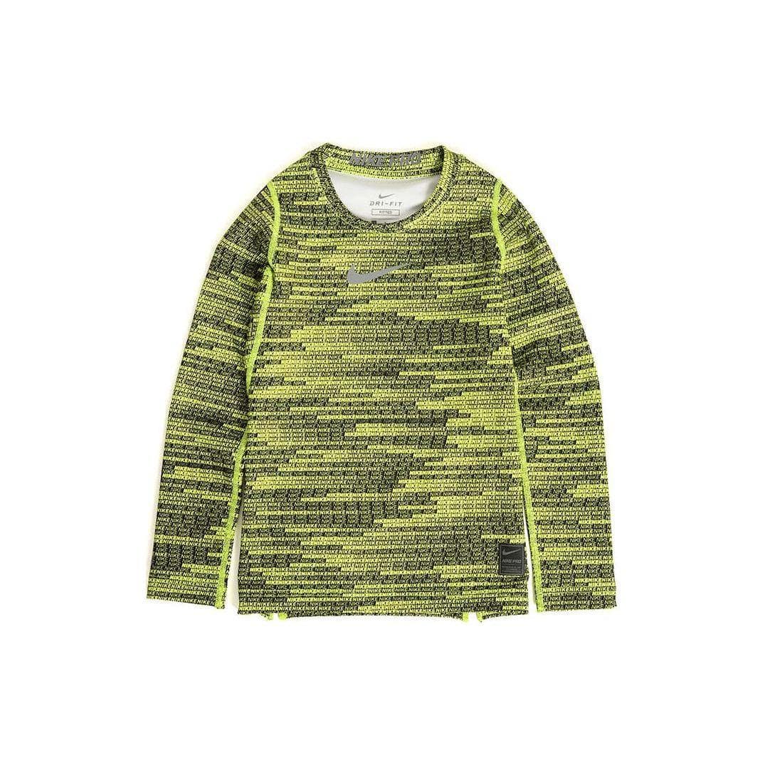 Nike Color Block Brand Logo Pullover Long Sleeve Sweatshirt Kids sweatshirt Green 856133-702 M