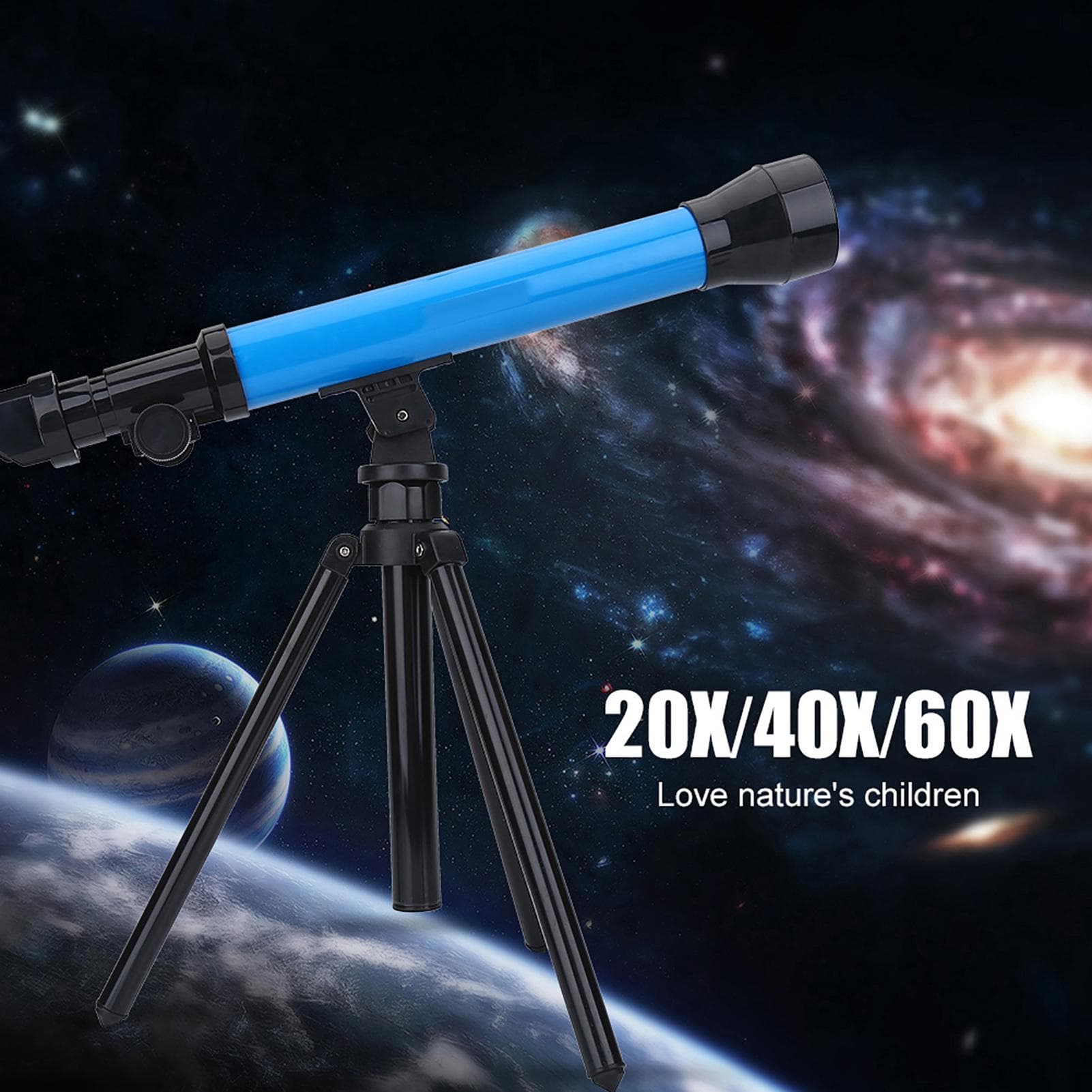 Children Kids Educational Gift Toy Monocular Space Astronomical Telescope with Tripod(Blue) blue