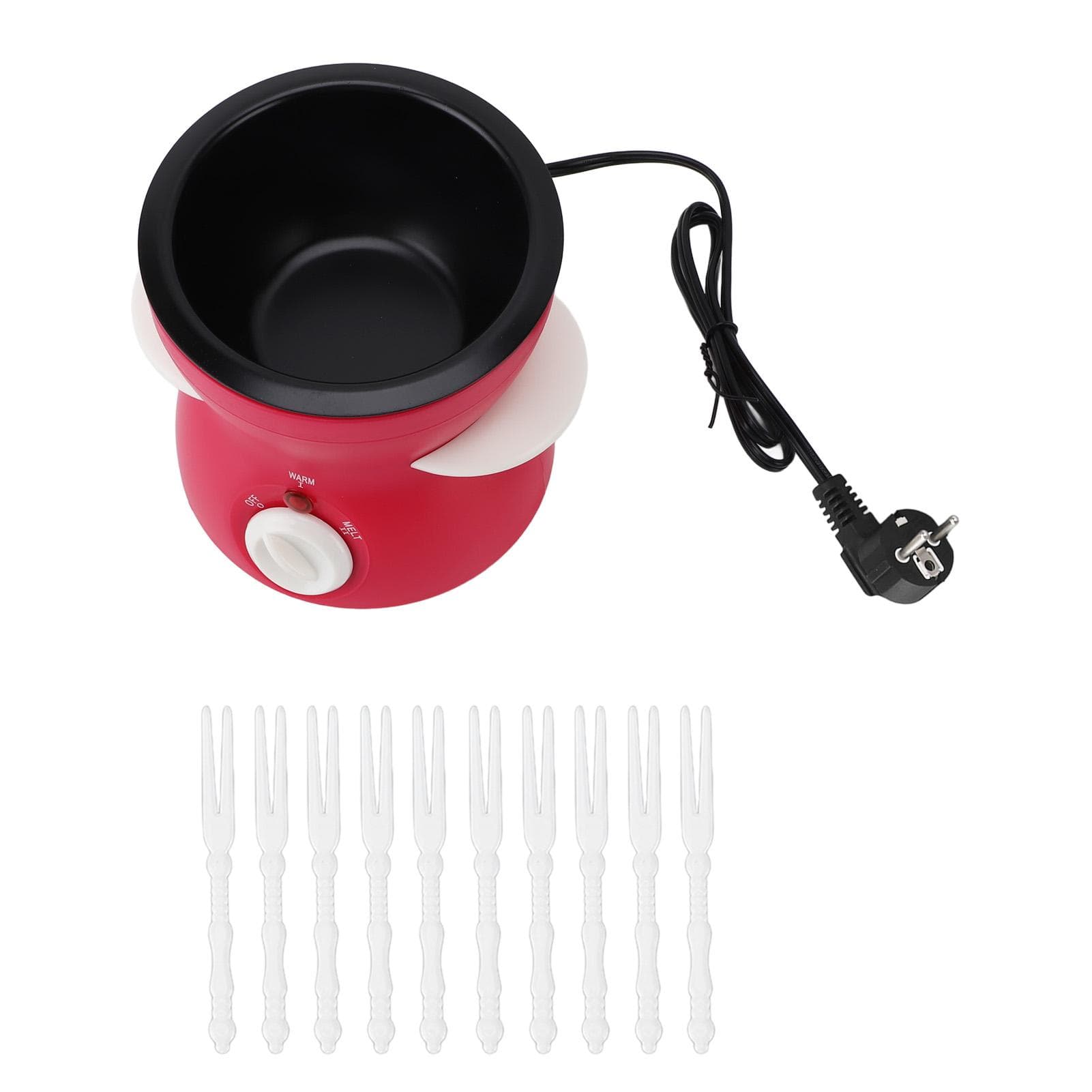Electric Fondue Pot Set 2 Heating Gear Cast Iron Chocolate Fondue Maker with 10 Forks for Party L(for 6.5-9kg)
