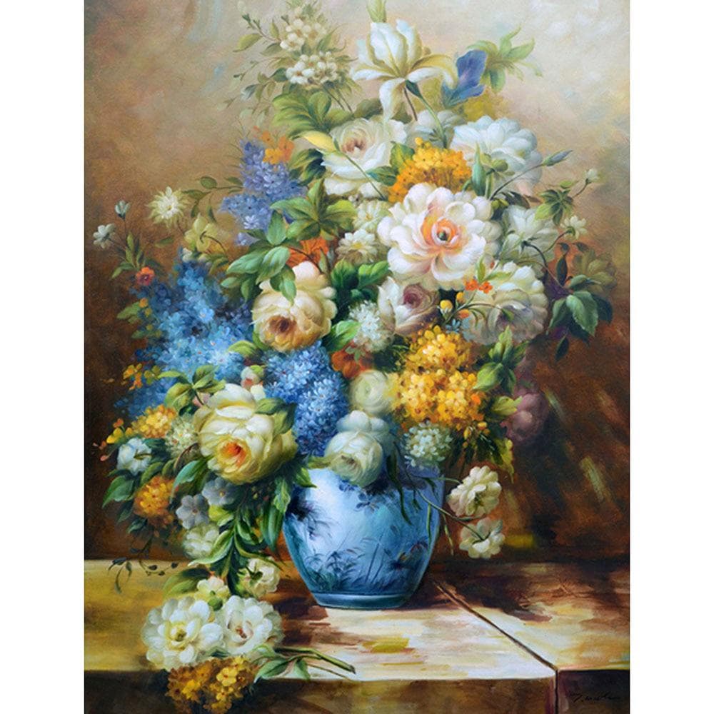 Cross Stitch Kit DIY Diamond Embroidery Blue flower bottle flower Diamond Painting Mosaic Home Decor 20X30CM