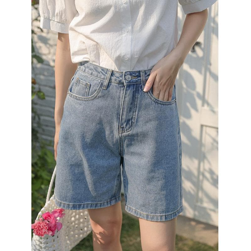 Denim Shorts for Women In Spring and Summer Loose New Wide-leg Five-point Pants To Make Them Look Slim In Large Size Straight Mid-leg Pants XL