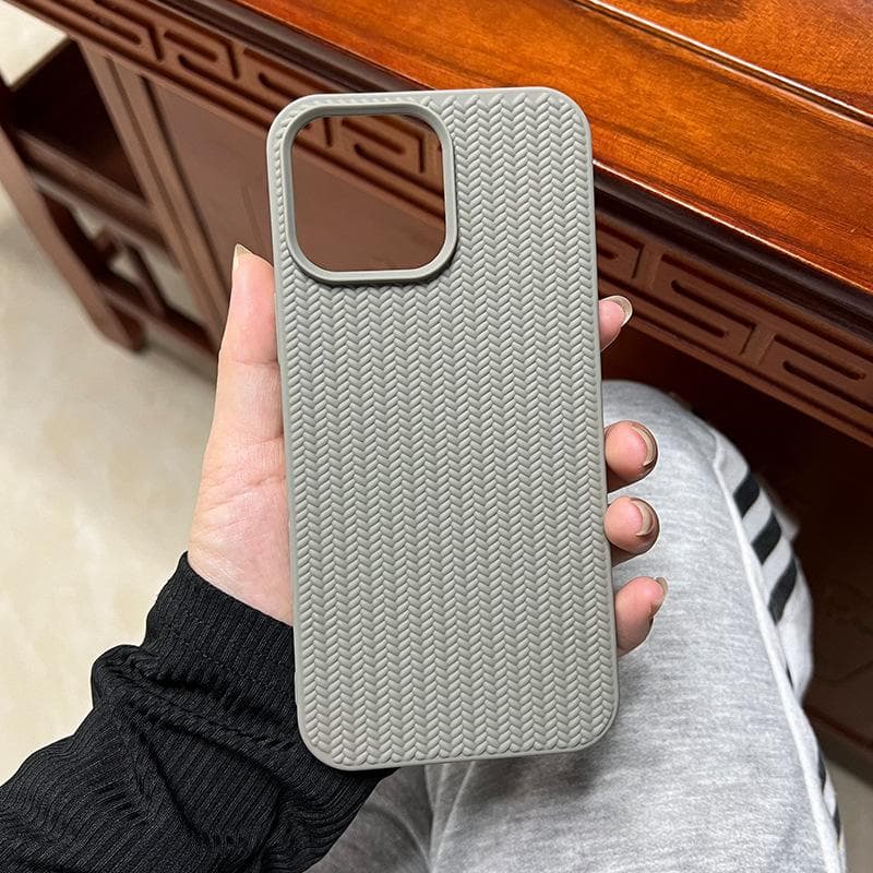 Knitted Pattern Suitable for IPhone16Pro Mobile Phone Case Simple Apple 13/14 Full-inclusive Anti-fall 15 Protective Case iPhone XR