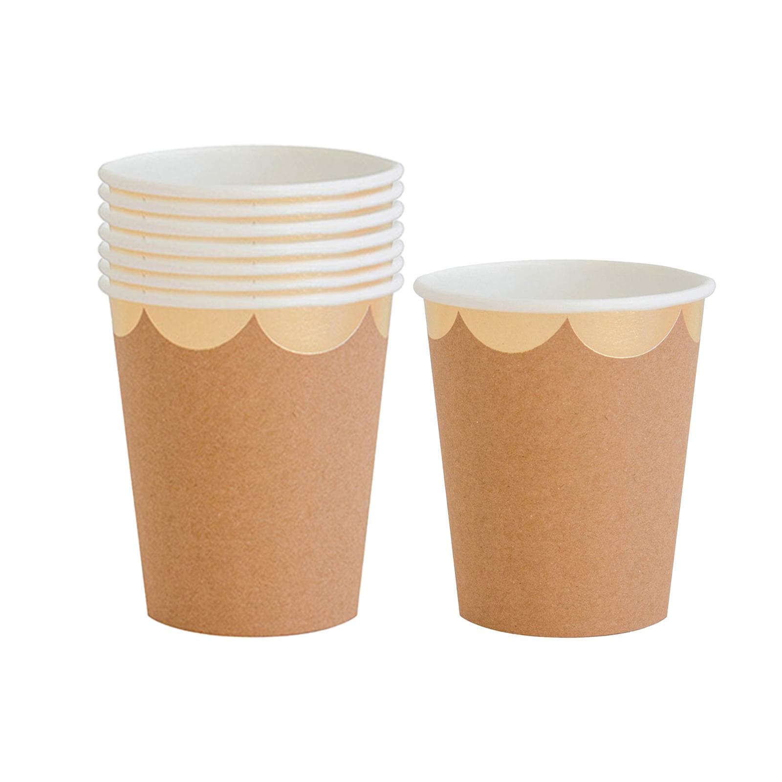 8PCS Disposable 270mL Paper Cups Disposable Compostable Tableware Set Ecological Degradable Type 4