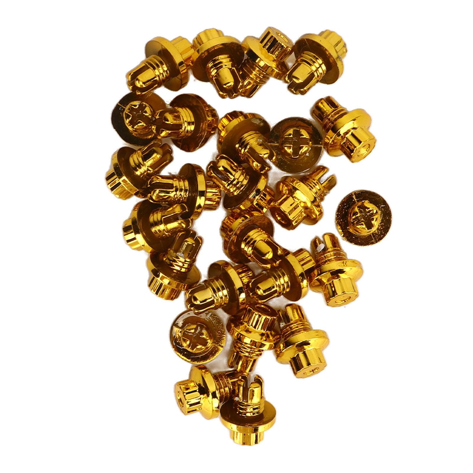 25pcs Wheel Rim Rivets Gold ABS Wheel Lip Rivets Nuts for AH Ds Series Wheel Rims Cap Lip