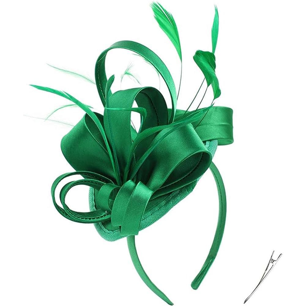 Fascinators for Women Tea Party Hat Headband Derby Wedding Church Bridal Cocktail Feathers Hair Clip