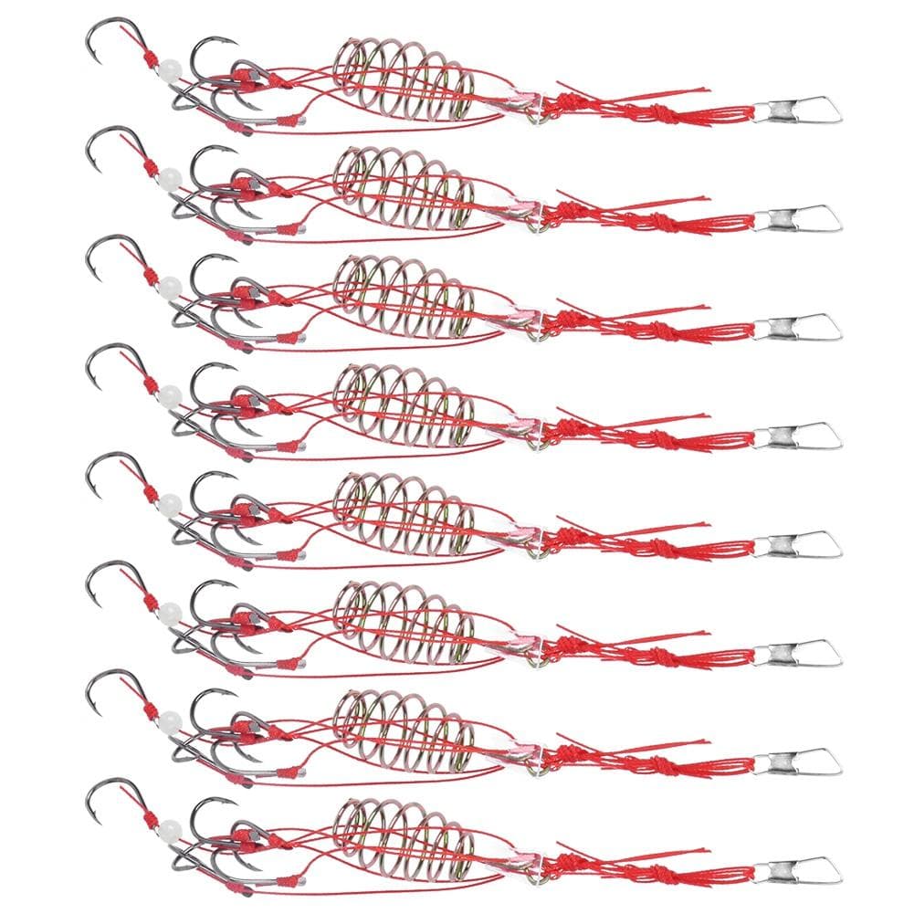 8 Pcs Explosion Fishing Hook Luminous Fishing Lure Bait Feeder Trap Cage with Stainless Steel