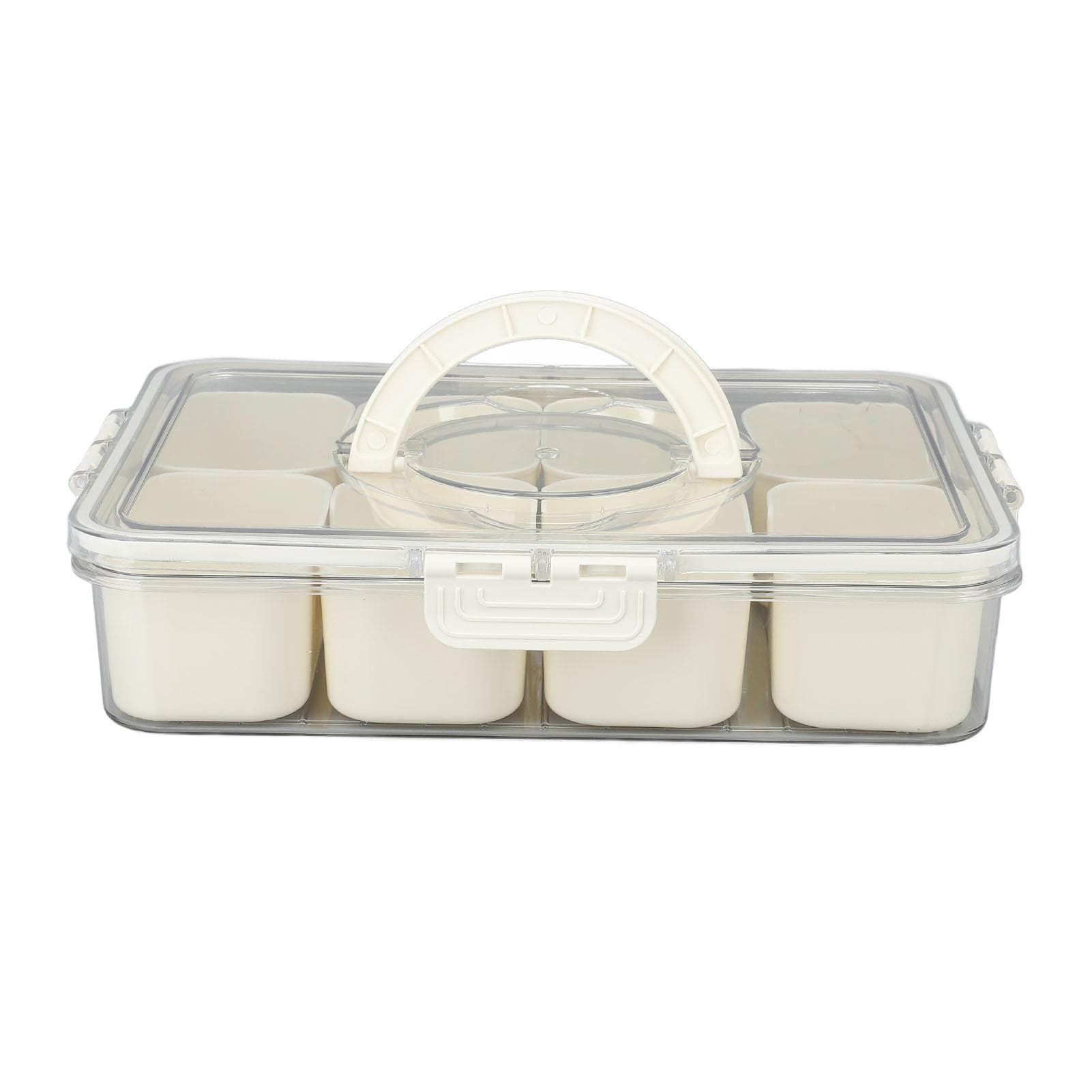 Divided Serving Tray 8 Compartments Multifunctional Airtight Plastic Spice Seasoning Platter with