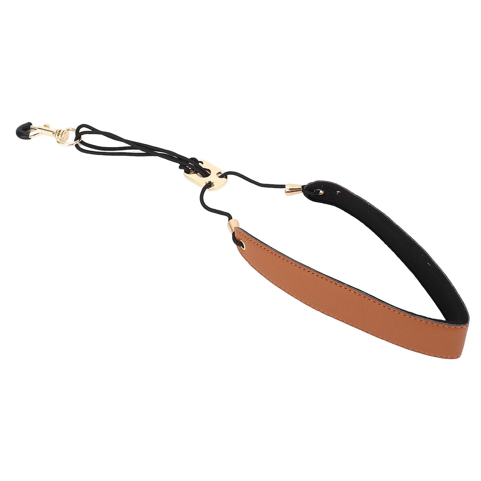 Saxophone Strap Soft PU Leather Nylon Saxophone Hook Strap Adjustable Length Sax Neck Strap for brown