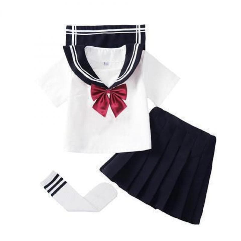 Charming Cotton Blend Sailor Outfit For Kids With Bow Detail And Classy Design StyleC,110cm