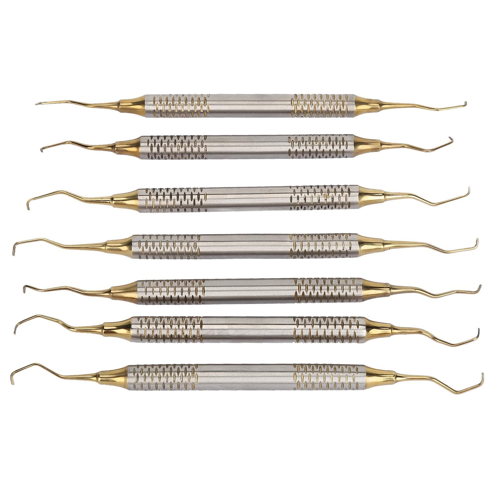 7 Pieces Teeth Plaque Remover Kit Multiple Shapes Metal Cleaning Pick Dental Hygiene Scraper Tool