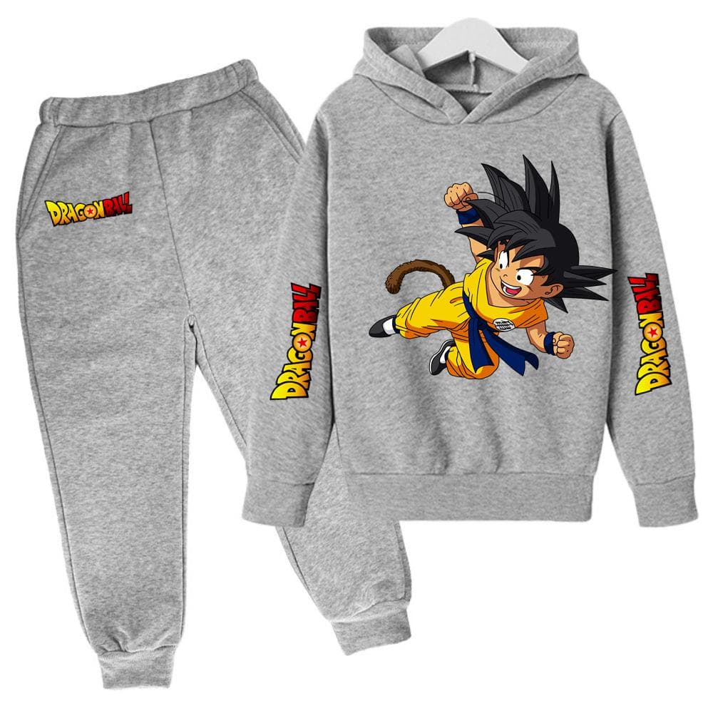 2025 MINISO New Winter Dragon BallHoodies+panrts Kids Clothes Boys Goku Sets for Children Sizes 100-160 Street Suit Kawaii Fashion Tops Anime 150