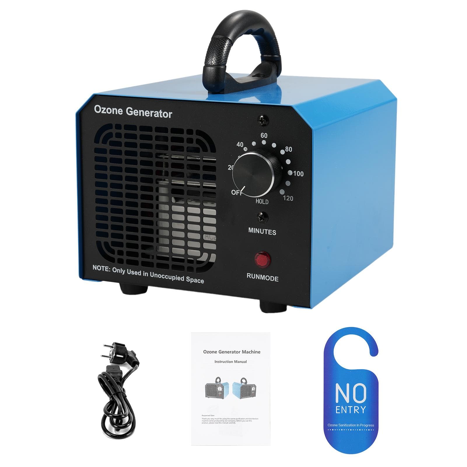 Ozone Generator 10000mgh Ozone Machine Odor Removal Eliminate Odors O₃ Ozone Ionizer Deodorizer 30g & EU Plug blue