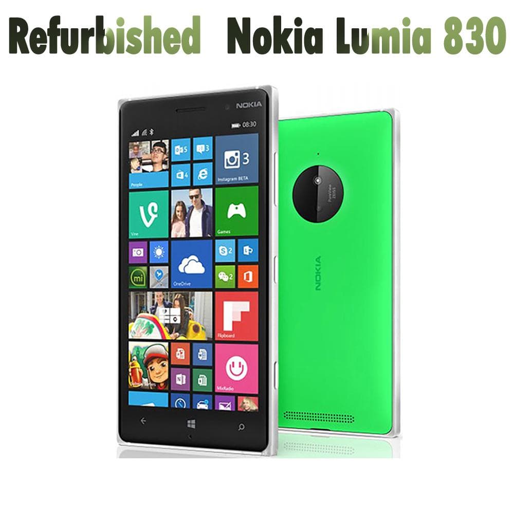 Refurbished Nokia Unlocked Original Nokia Lumia 830 mobile phone 5.0 16GB ROM Quad Core 10MP WIFI GPS Mobile Phone With 1 SIM 1 Battery 1 Charger green