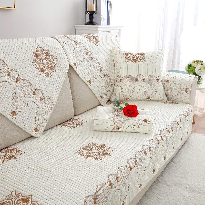 Cotton Sofa Cover Embroidered Non-Slip Cushion Fabric Four Seasons Universal Living Room Sofa Cover Jacquard Cover Cloth Cushion 70x70cm 1pcs